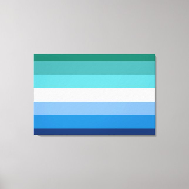 Hbtq Manlig Prideflagga (Azure) Canvastryck (Framsida)