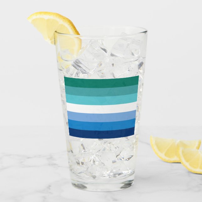 Hbtq Manlig Prideflagga (Azure) Glaskopp (Framsida Ice)
