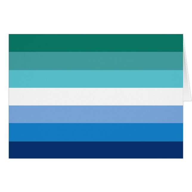 Hbtq Manlig Prideflagga (Azure) Hälsningskort (Framsidan Horizontal)