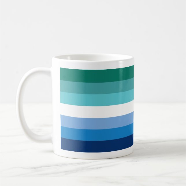 Hbtq Manlig Prideflagga (Azure) Kaffemugg (Vänster)
