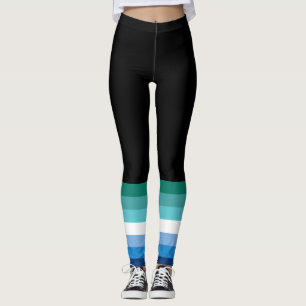 Hbtq Manlig Prideflagga (Azure) Leggings