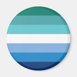 Hbtq Manlig Prideflagga (Azure) Magnet