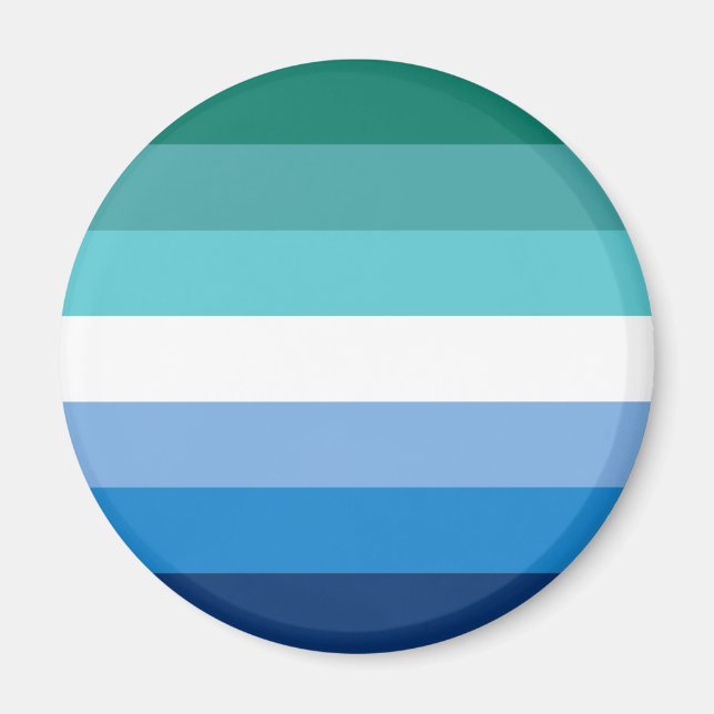 Hbtq Manlig Prideflagga (Azure) Magnet (Framsidan)