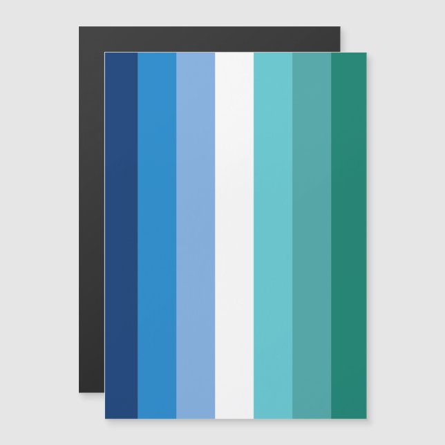 Hbtq Manlig Prideflagga (Azure) Magnetisk Inbjudningskort (Fram/baksida)