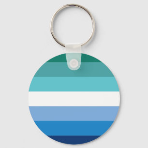 Hbtq Manlig Prideflagga (Azure) Nyckelring