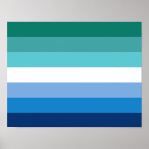 Hbtq Manlig Prideflagga (Azure) Poster