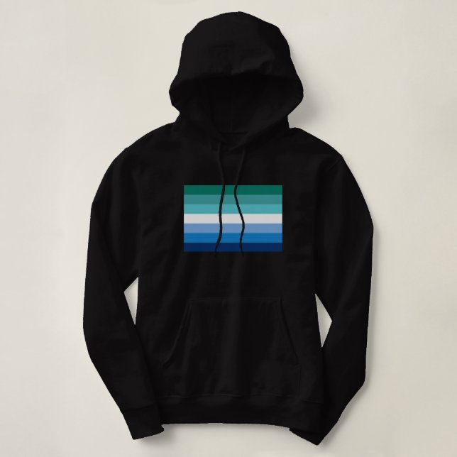 Hbtq Manlig Prideflagga (Azure) T Shirt (Design framsida)