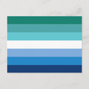 Hbtq Manlig Prideflagga (Azure) Vykort