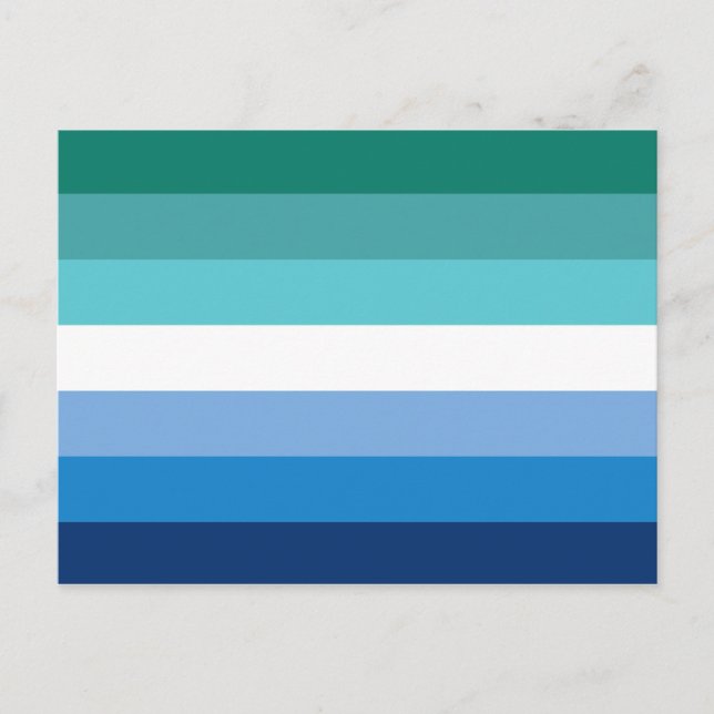 Hbtq Manlig Prideflagga (Azure) Vykort (Framsida)