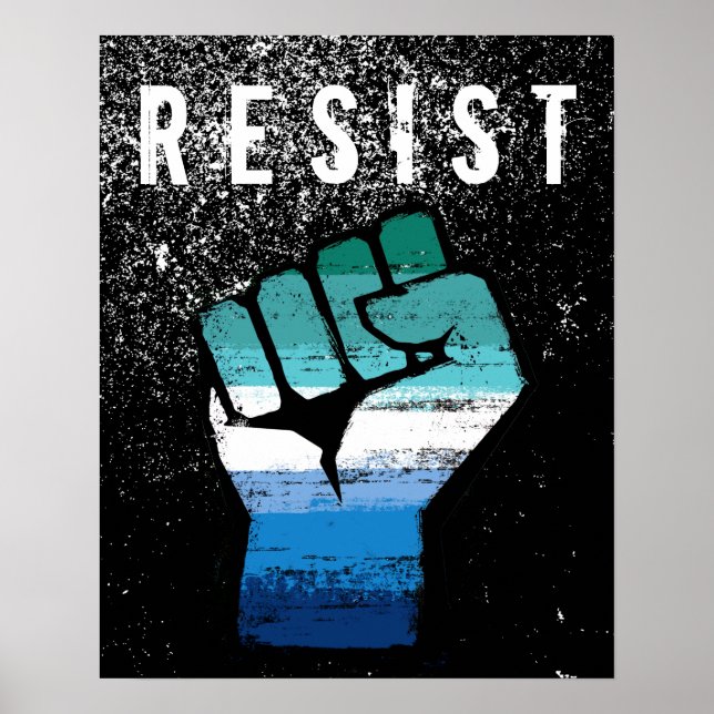 HBTQ manlig stolthet näve Poster (Framsidan)