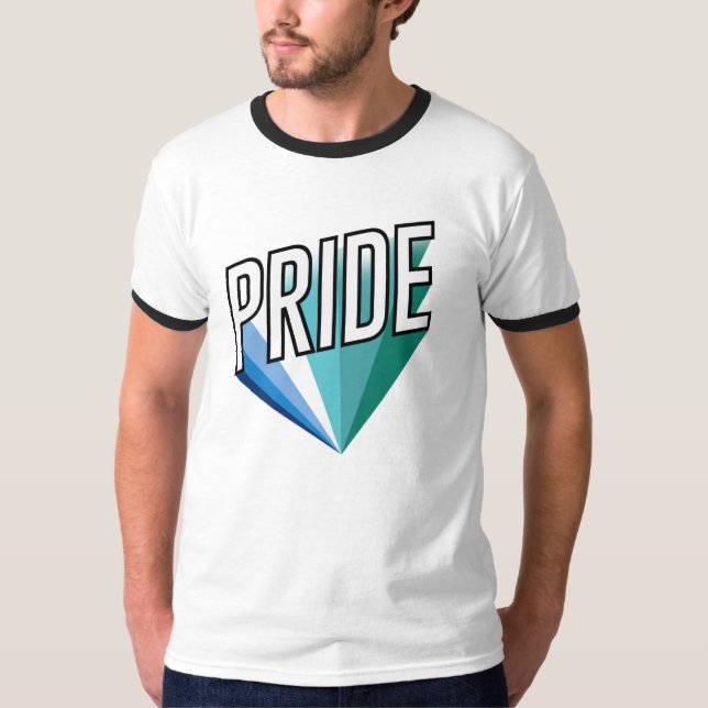 Hbtq Manlig Stolthet T Shirt (Framsida)