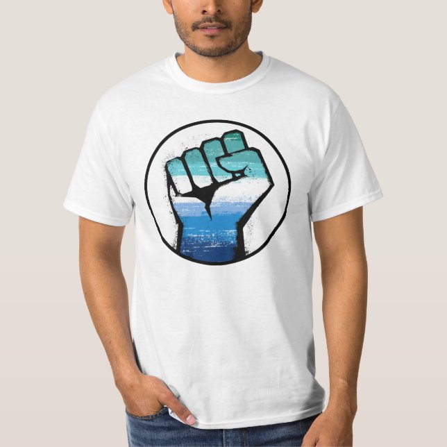 HBTQ Manliga Pride Knutna Handen T-Shirt (Framsida)