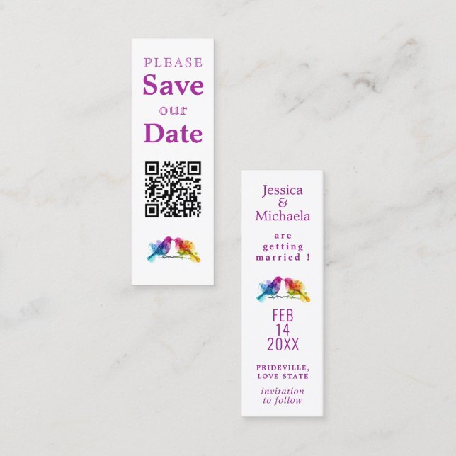 HBTQ+ med QR-kod Rainbow Lovebirds (Fram/baksida)