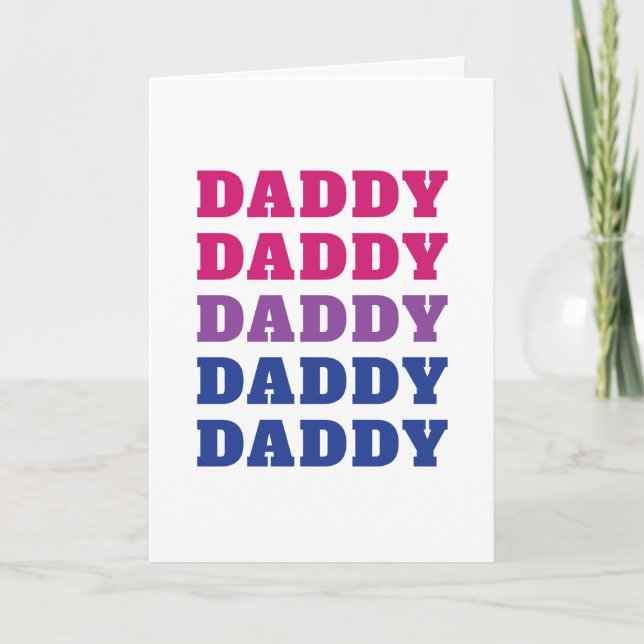 HBTQ Pappa Bisexuell Pride Pappa Fars dag Kort (Framsida)