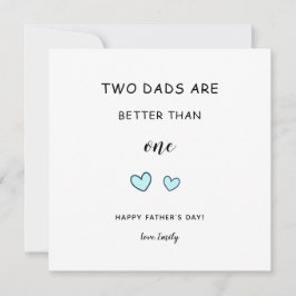 HBTQ-pappor Gay pappadagen Två pappor söta moderna Kort