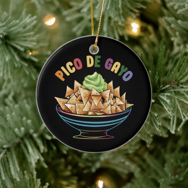 HBTQ Pico De Gayo Rolig HBTQ-prid Pride Regnbåge Julgransprydnad Keramik (Träd)