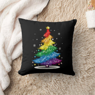 HBTQ-prestige regnbåge julgran God Jul Kudde
