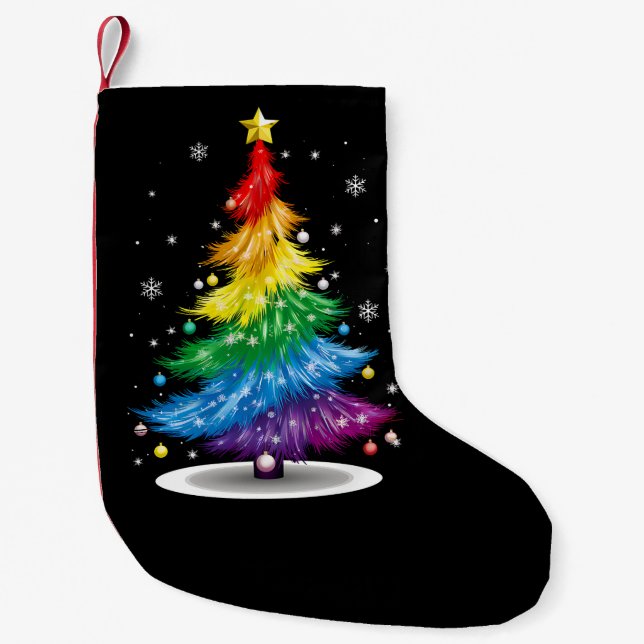 HBTQ-prestige regnbåge julgran God Jul Liten Julstrumpa (Framsidan)