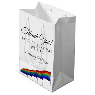 HBTQ Pride Bröllopspresentpåse - Svart text
