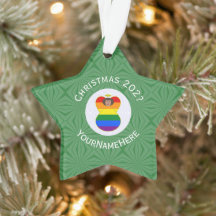 HBTQ Pride Brun Hud Ängel Julflagga Personlig