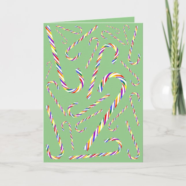 HBTQ+ Pride Candy Cane Högtidskort Kort (Framsida)