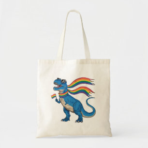 Hbtq Pride Dino Trex Regnbågsflagga Lgbt Allierad Tygkasse