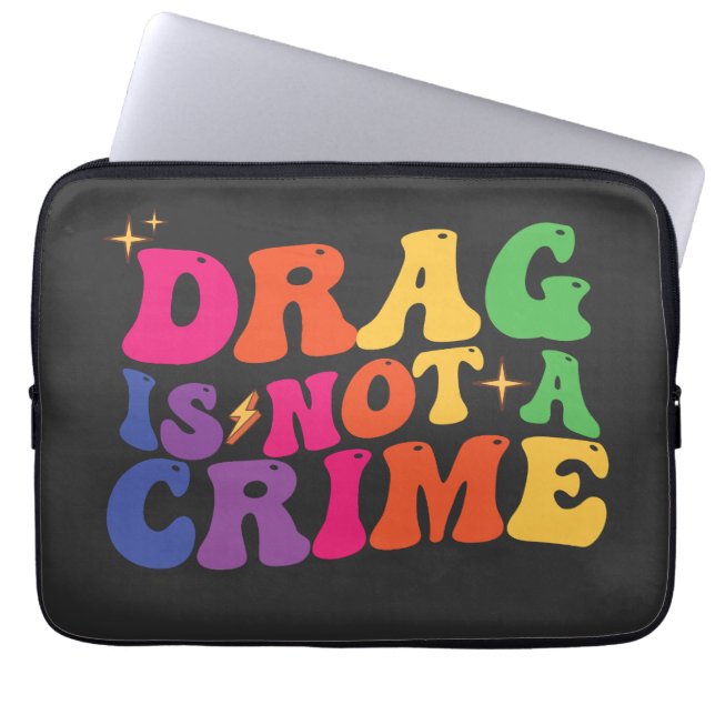 HBTQ Pride DRAG ÄR INTE ETT BROTT Stöd Laptop Fodral (Framsidan)
