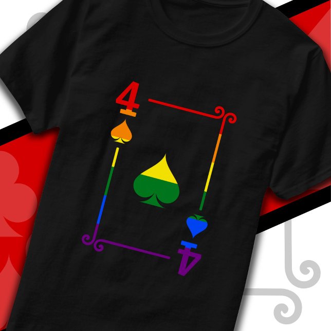 HBTQ Pride Flag Spelkort Fyra Spader T Shirt (Skapare uppladdad)