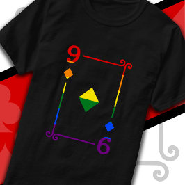 HBTQ Pride Flag Spelkort Nio Kort 9 Ruter T Shirt