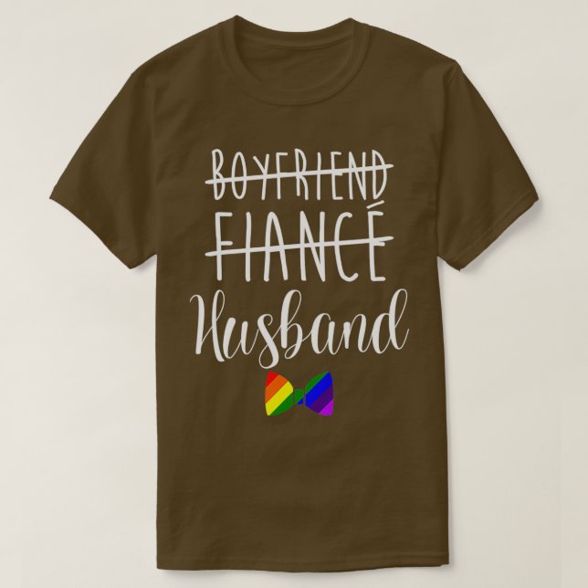 HbtQ Pride Gay Svärmorsfest Pojkvän Engagemang T Shirt (Design framsida)