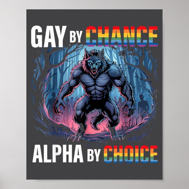 HBTQ Pride Genom Chans Alpha Val Rolig Varg Alpha  Poster (Framsidan)