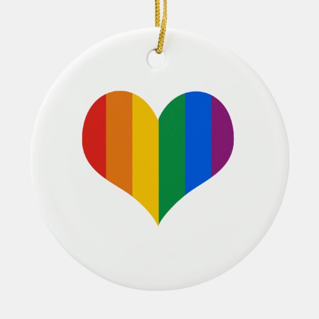 HBTQ Pride-hjärta Julgransprydnad Keramik (Framsidan)