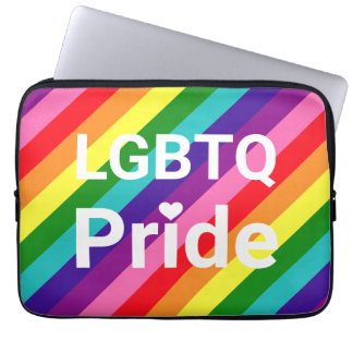 HBTQ Pride Hjärta Regnbågsrandig Tech Laptop Fodral