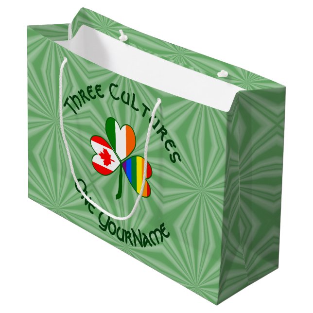 Hbtq-pride Irland Kanada Shamrock Flag Personligis (Framsidan Vinklad)