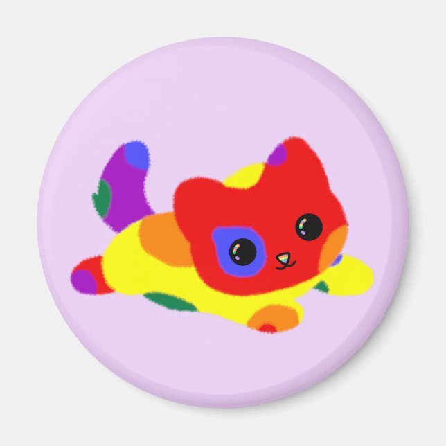 HBTQ+ Pride Kattmagnet Magnet (Framsidan)