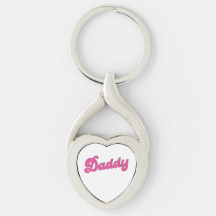 HBTQ Pride LGBT Rosa Björn Gay Pappa Twisted Heart Silverfärgad Nyckelring