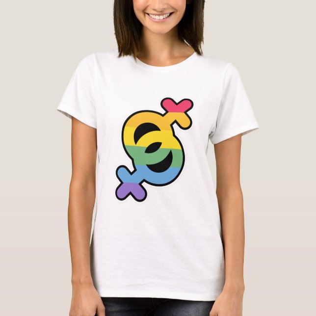 HBTQ+Pride. Regnbåge. T-Shirt (Framsida)