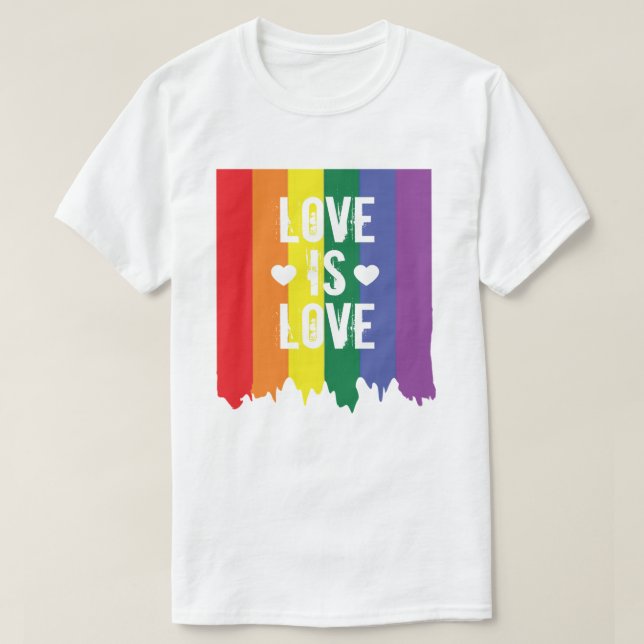 HBTQ Pride regnbågsfärg Kärlek är Kärlek T Shirt (Design framsida)