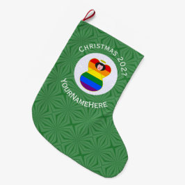HBTQ Pride Svart Hår Ängel Julflagga Personlig Stor Julstrumpa