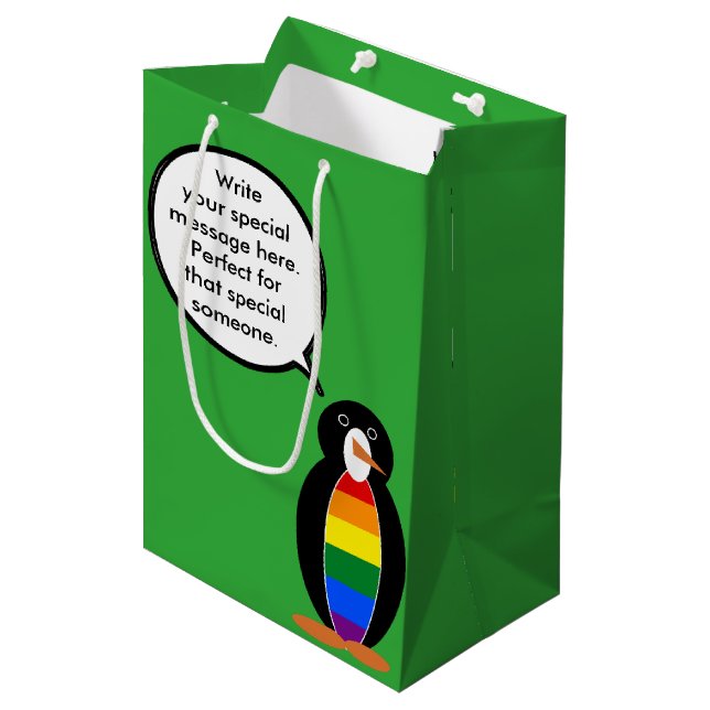HBTQ Pride Talande Ms Pingvin Personlig (Framsidan Vinklad)