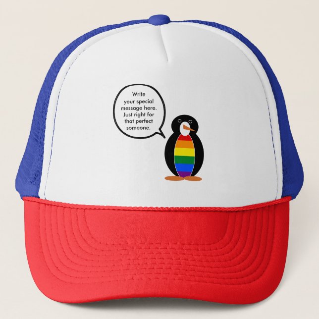 HBTQ Pride Talande Ms Pingvin Personlig Keps (Framsida)