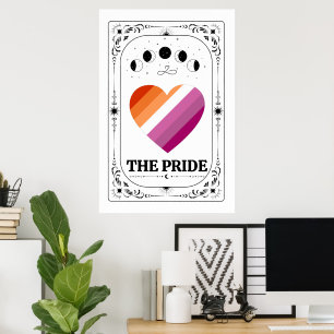 HBTQ Pride Tarot Lesbisk Gay Trans Queer Regnbåge Poster