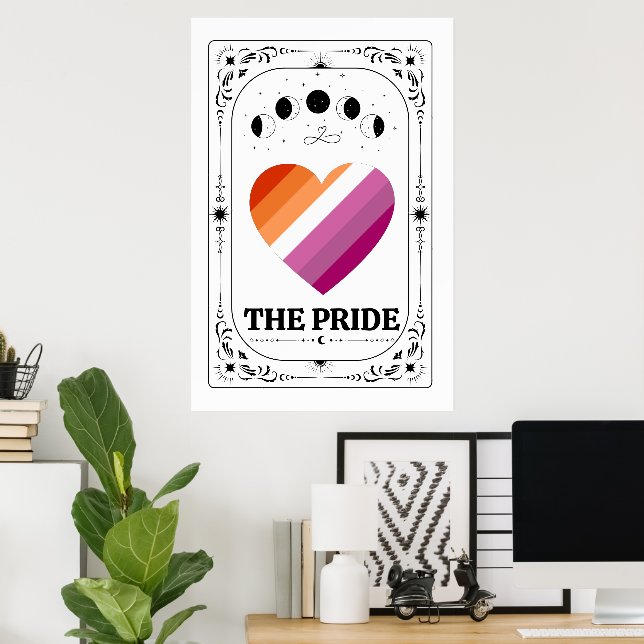 HBTQ Pride Tarot Lesbisk Gay Trans Queer Regnbåge Poster (Hemmakontoret)
