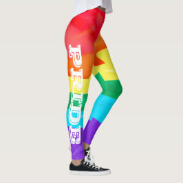 HBTQ Pride Vattenfärg Regnbågsflagga Leggings