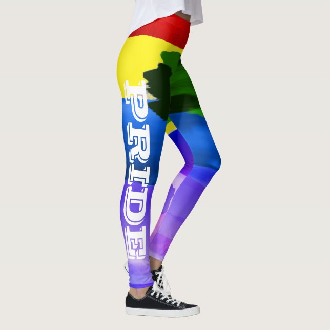 HBTQ Pride Vattenfärgspenna Regnbåge Leggings (Höger)