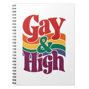 HBTQ-prideflagga för gay och högt retro Anteckningsbok