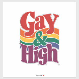HBTQ-prideflagga för gay och högt retro Klistermärken