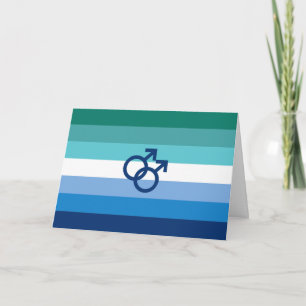 HBTQ Prideflagga för homosexuella män Helgkort