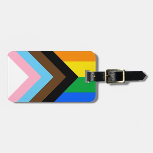 HBTQ+ Progress Pride Bagagebricka (Horisontell Framsida)