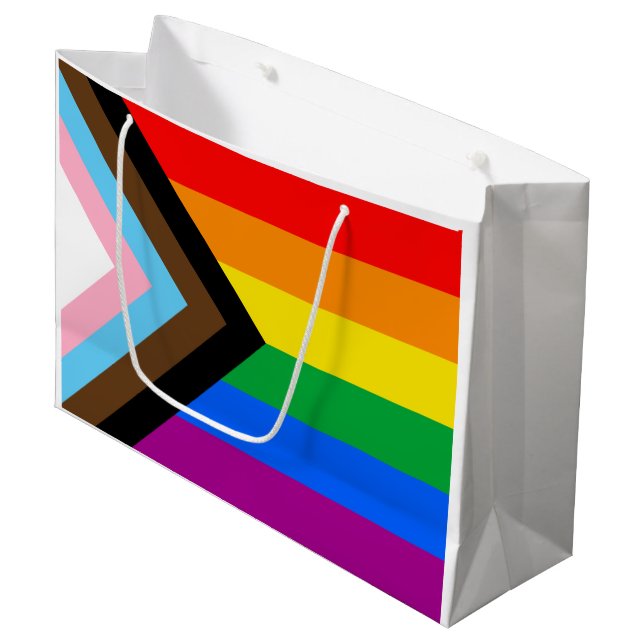 HBTQ+ Progress Pride Flagga (Framsidan Vinklad)